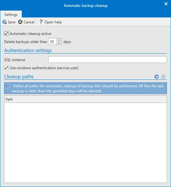 setup automatic backup cleanup