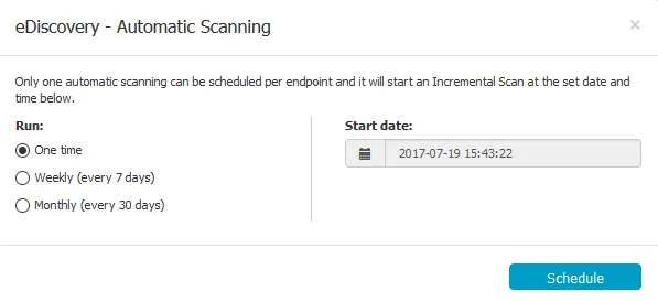 eDiscovery Automatic Scanning