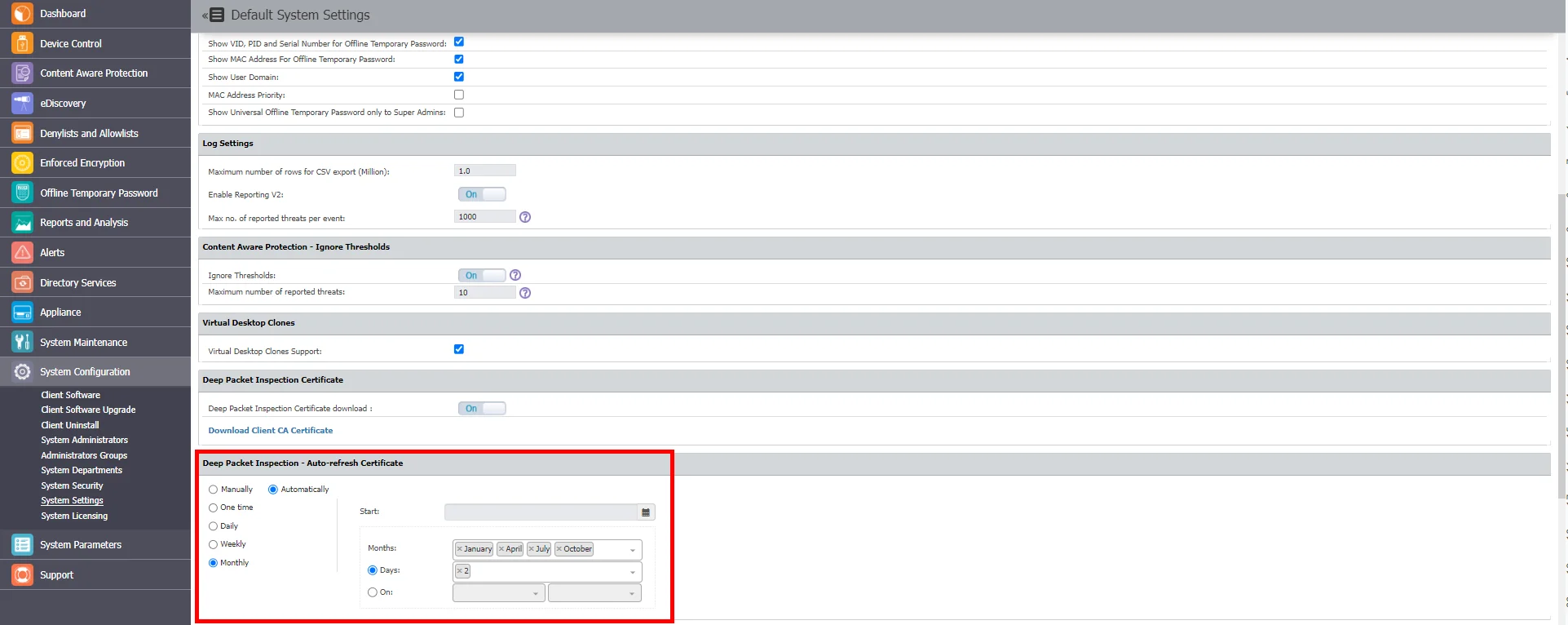 Conﬁguring the Deep Packet Inspection - Auto-refresh Certiﬁcate feature