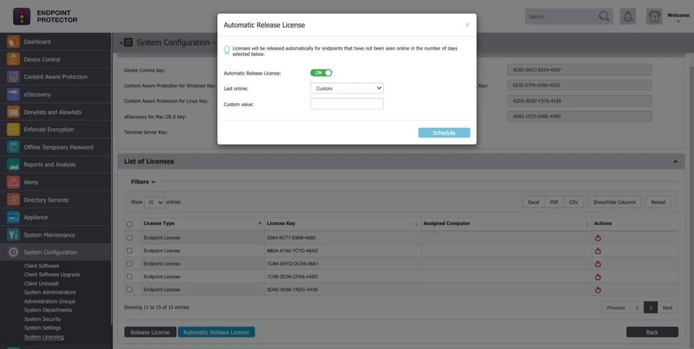 Automatic Release Licenses  