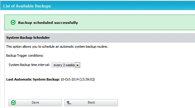 Schedule an automatic backup routine