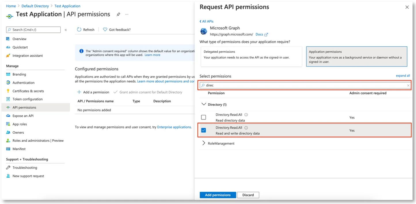 Add Permissions to the Application