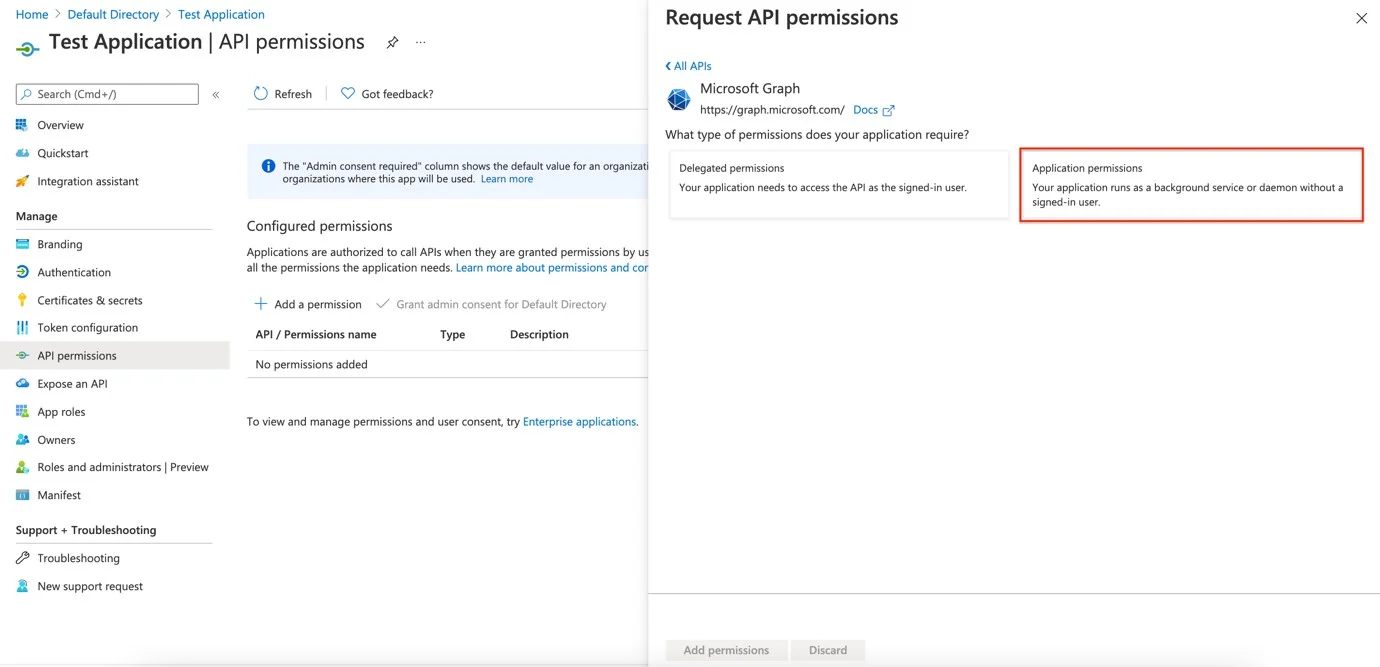 Add Permissions to the Application