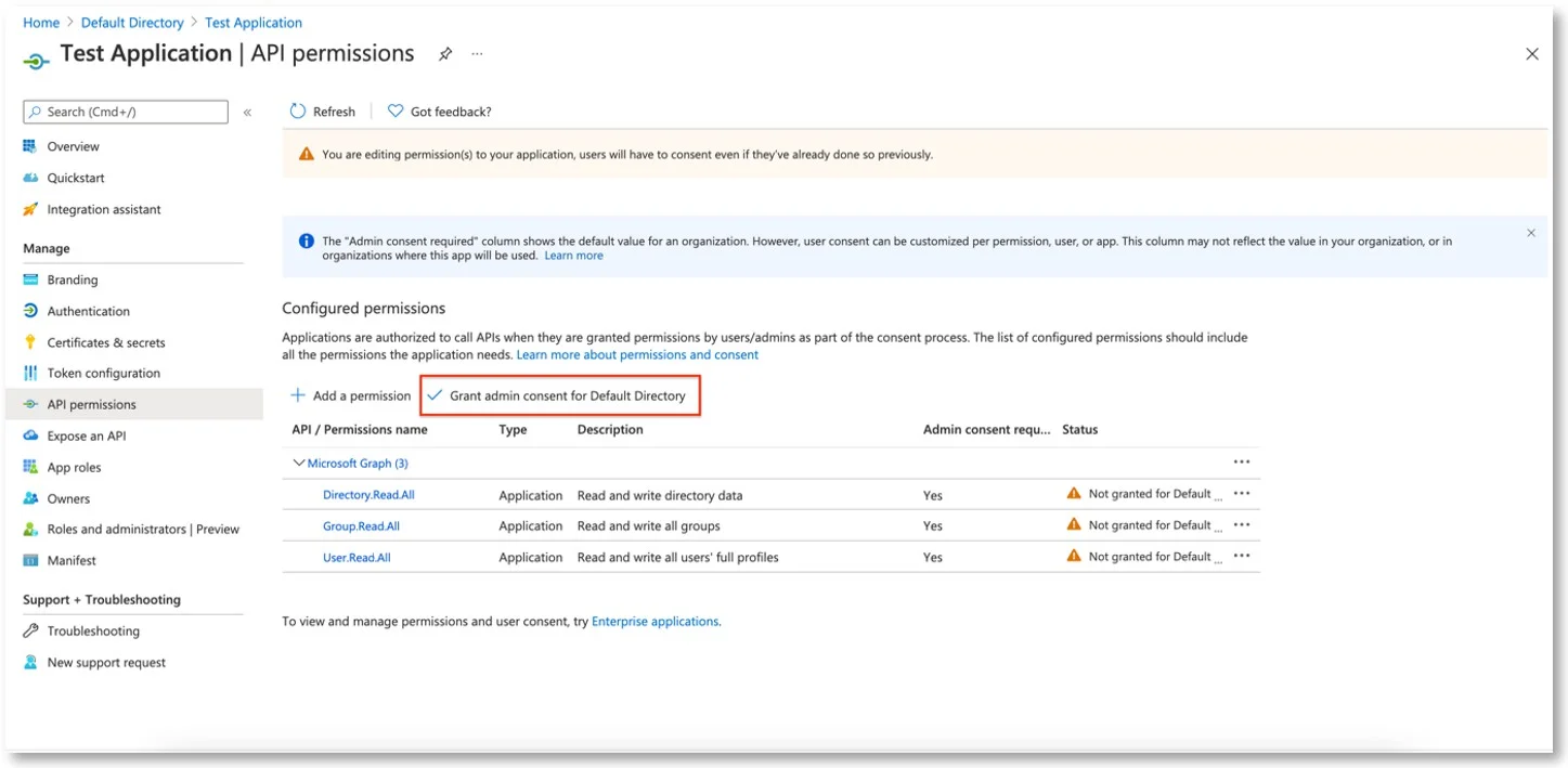 Add Permissions to the Application