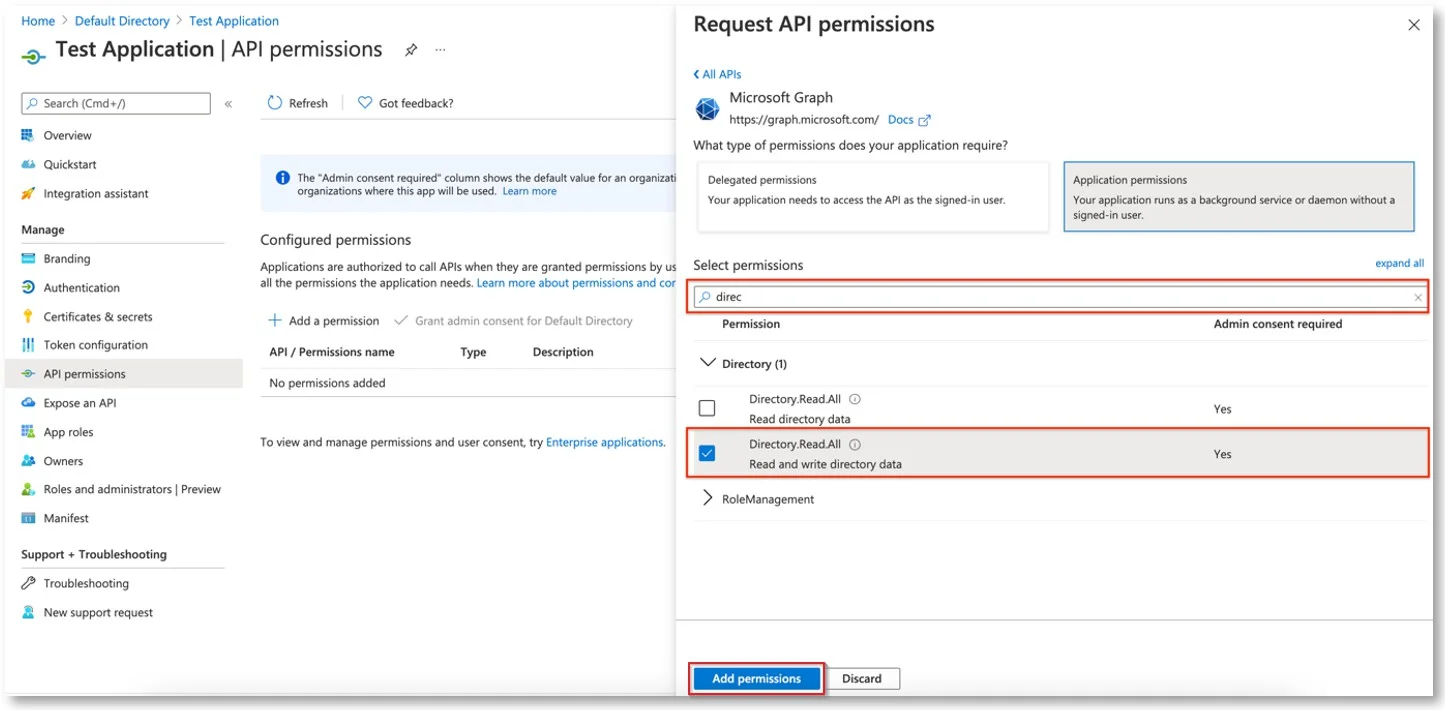 Add Permissions to the Application