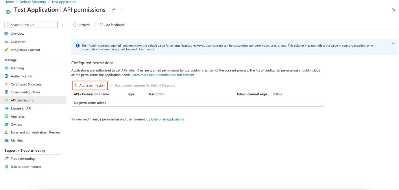Add Permissions to the Application