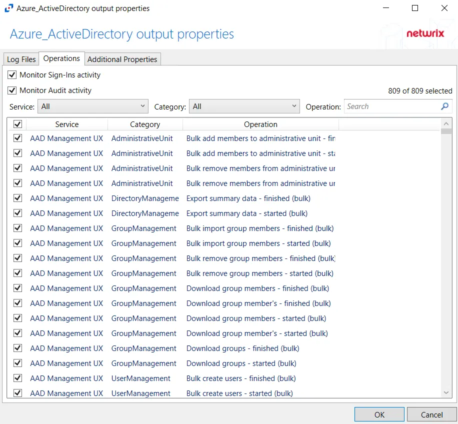 Host Properties - Azure AD Operations tab