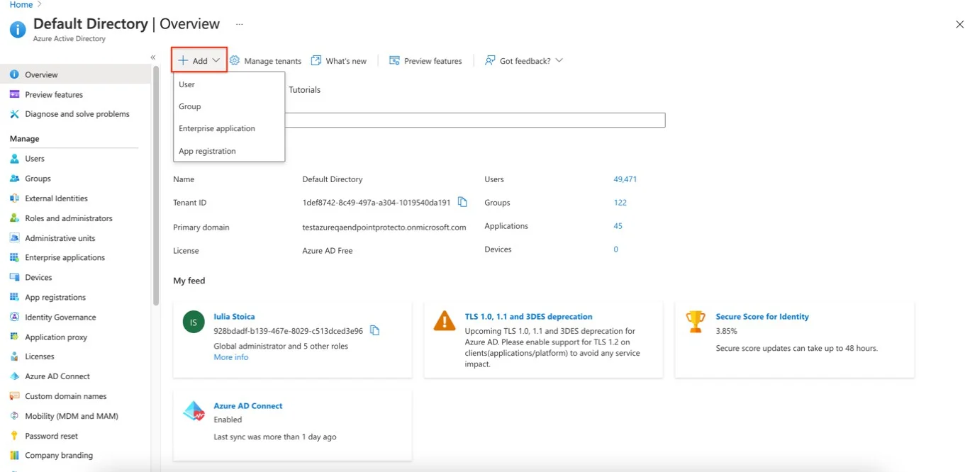 Default Directory| Overview page