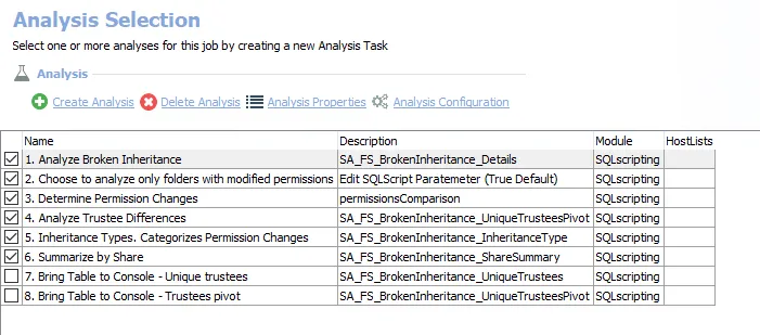 Analysis Tasks for the AD_BrokenInheritance Job