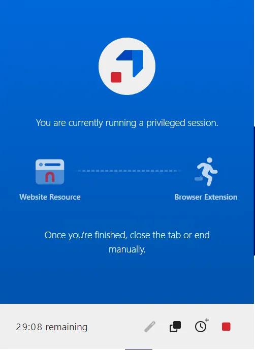 Browser Extension Starting a Web Session