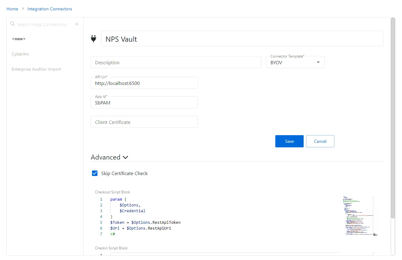 BYOV Connector for Privilege Secure