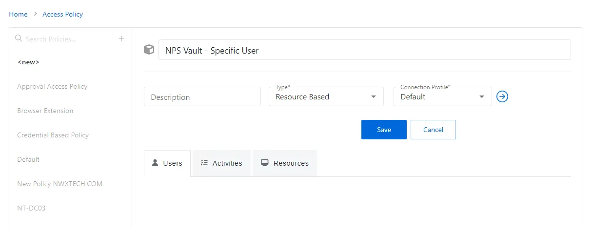 Create a new policy for the BYOV Connector