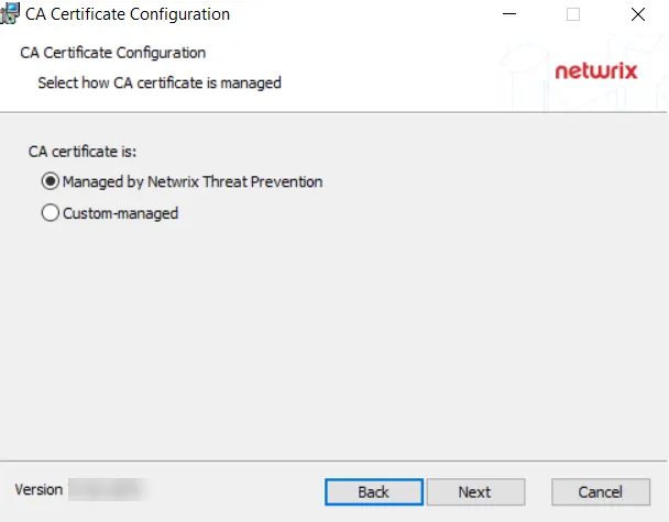 CA Certificate Configiration Page