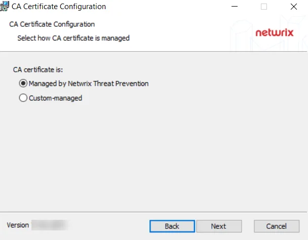 CA Certificate Configiration Page
