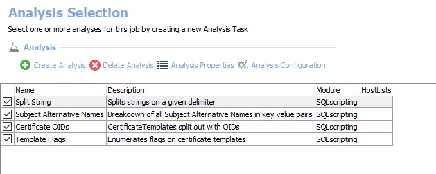 Analysis Tasks for the AD_CACollection Job