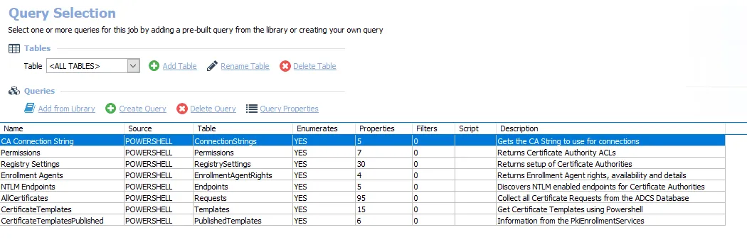 Queries for the AD_CACollection Job