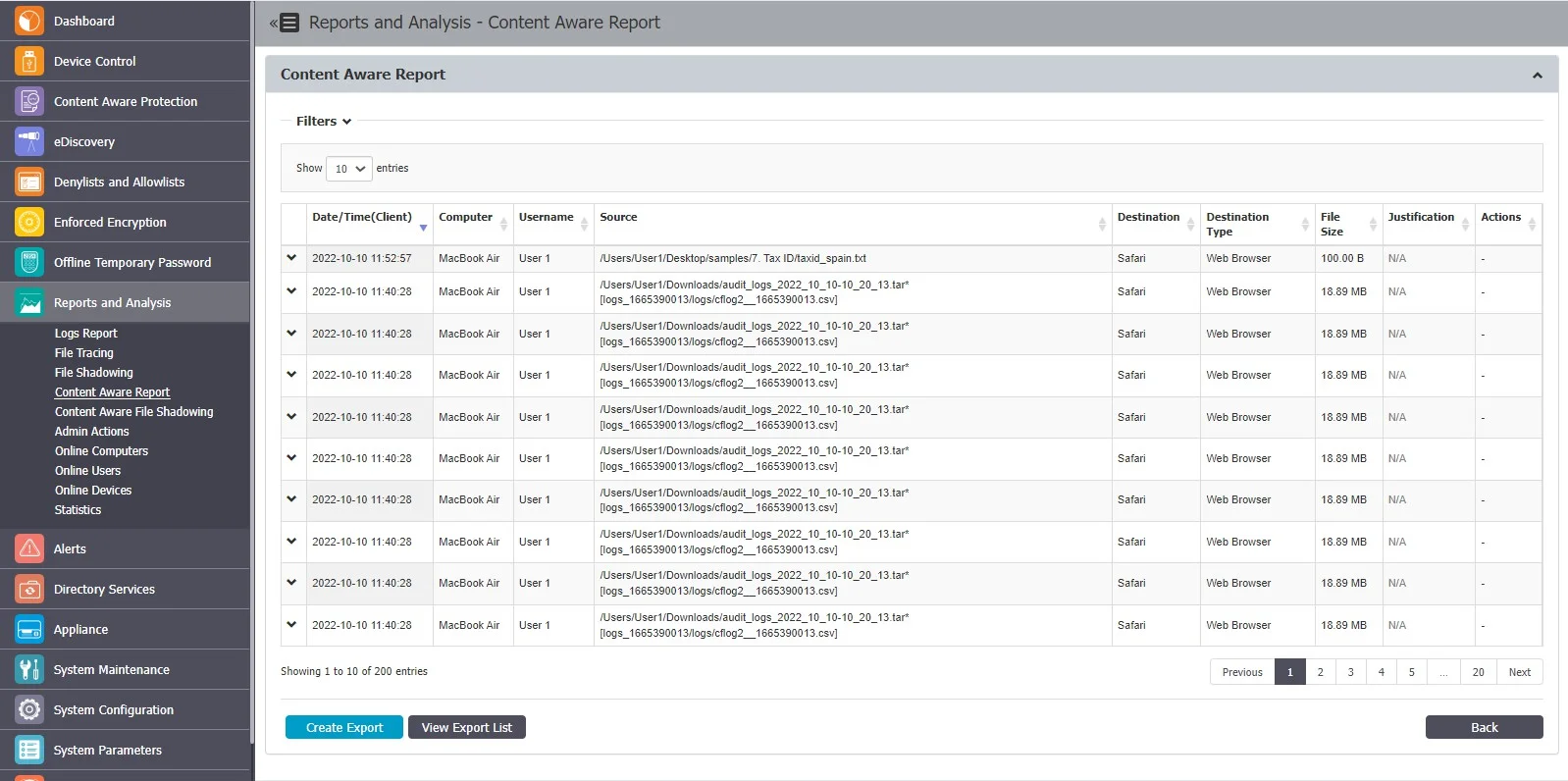 Content Aware Reports