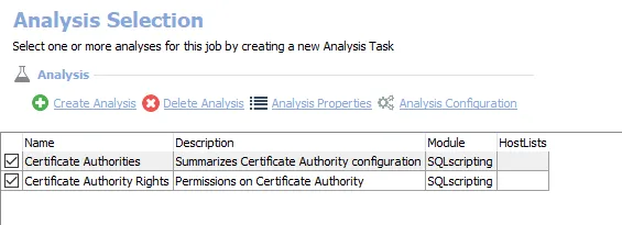 Analysis Tasks for the AD_CertificateAudit Job