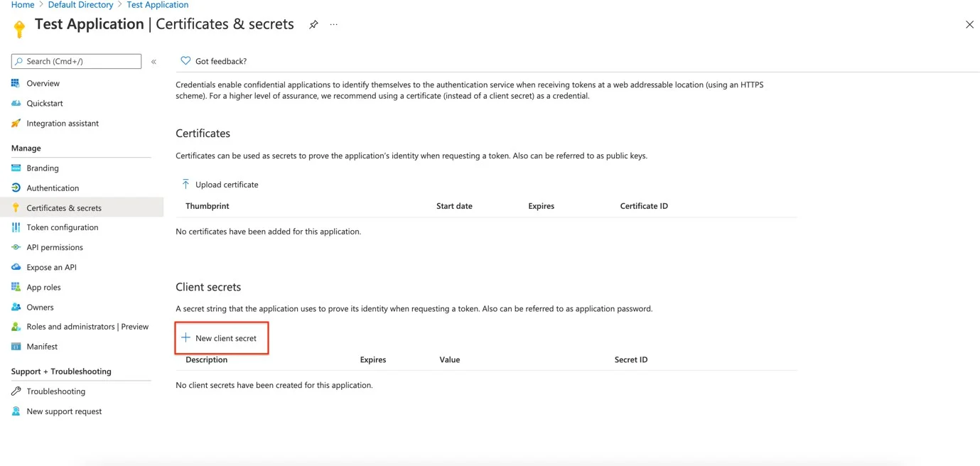 Create a Secret ID for the Application
