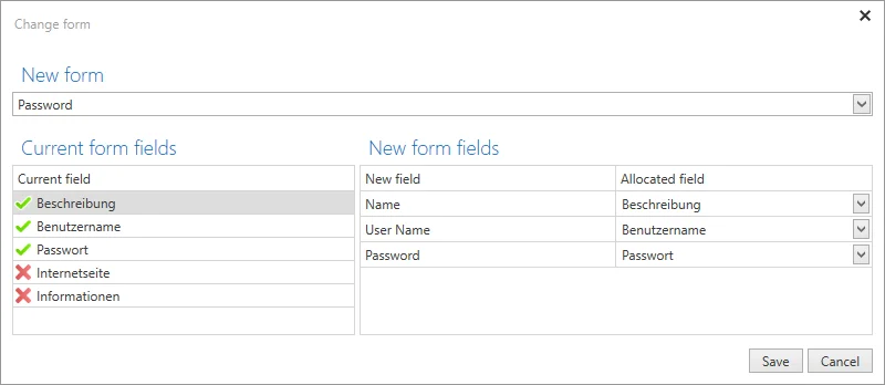 change form
