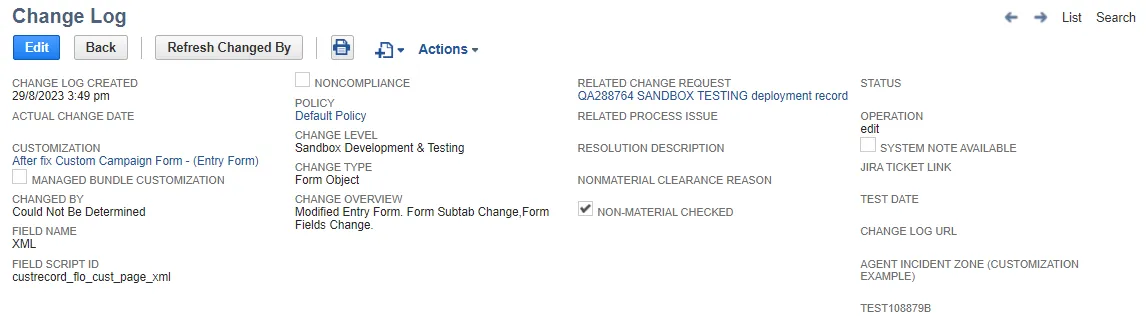 Refresh Changed By
