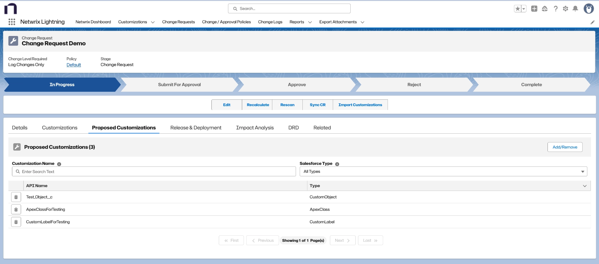 Proposed Customizations section