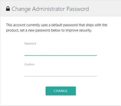 Change Administrator Password propmt