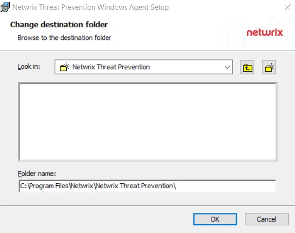Change Destination Folder Page