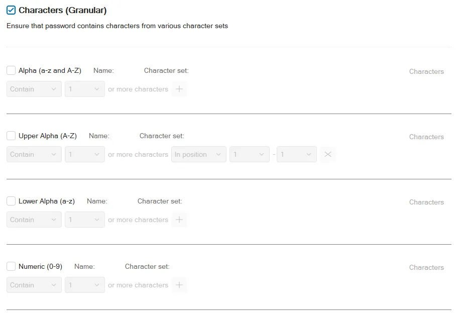 Character (Granular) Rule