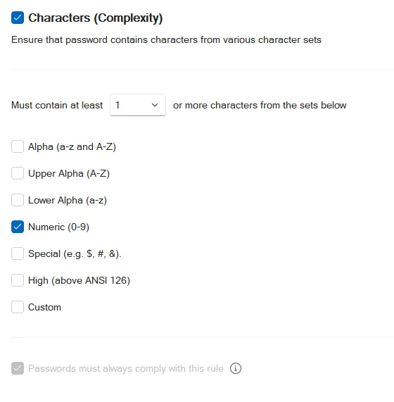Require a numeric value