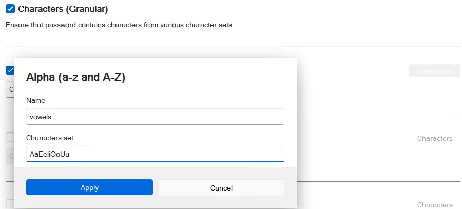 Set up custom character set