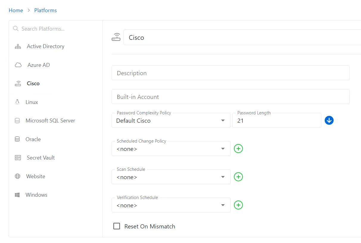 Cisco Platform Configuration