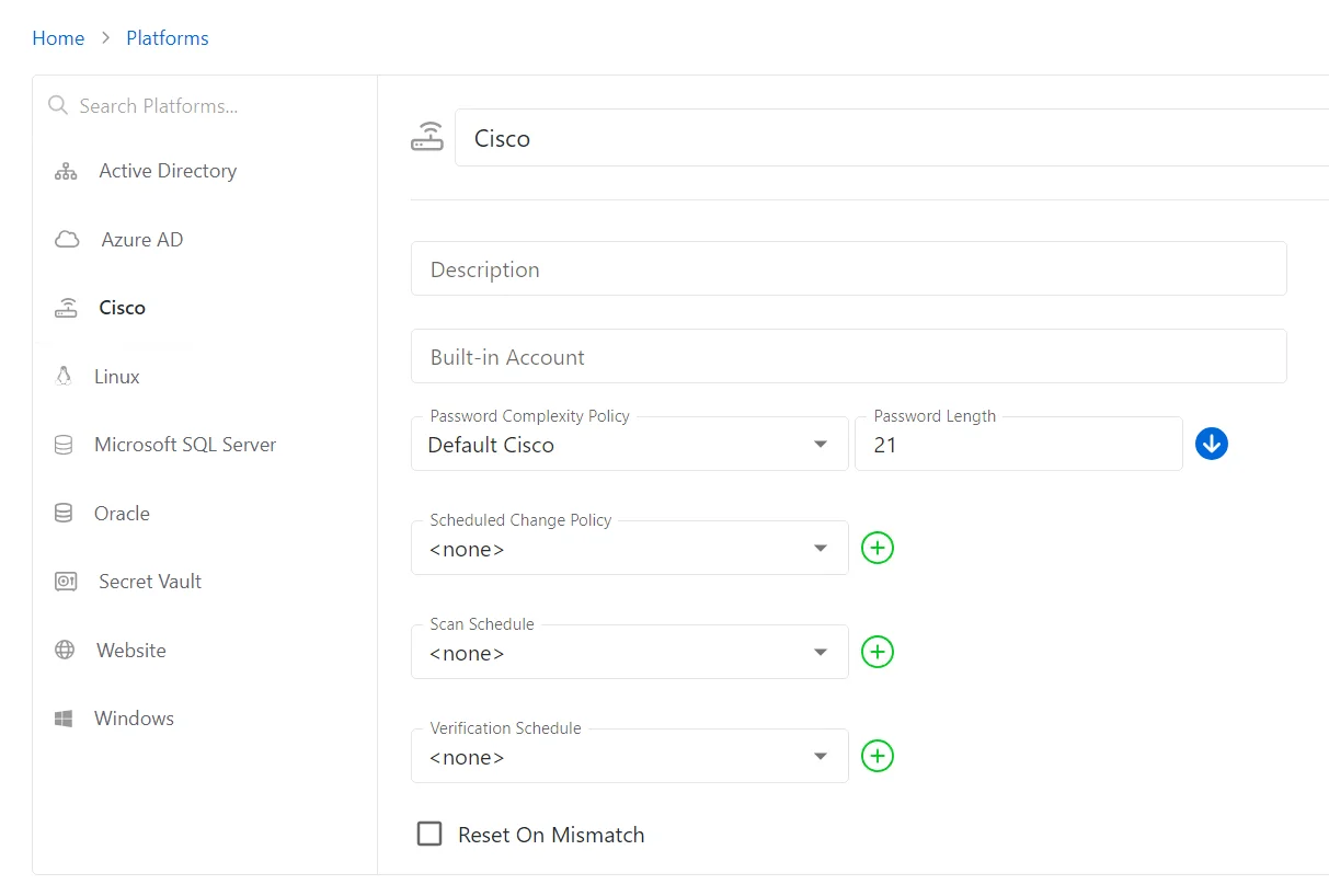 Cisco Platform Configuration