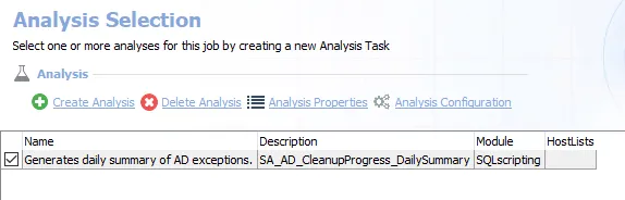 Analysis Tasks for the AD_CleanupProgress Job