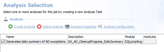 Analysis Tasks for the AD_CleanupProgress Job