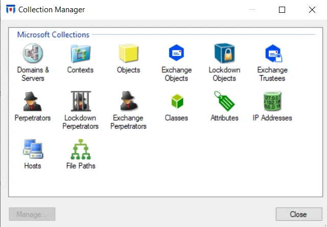 Collection Manager Window