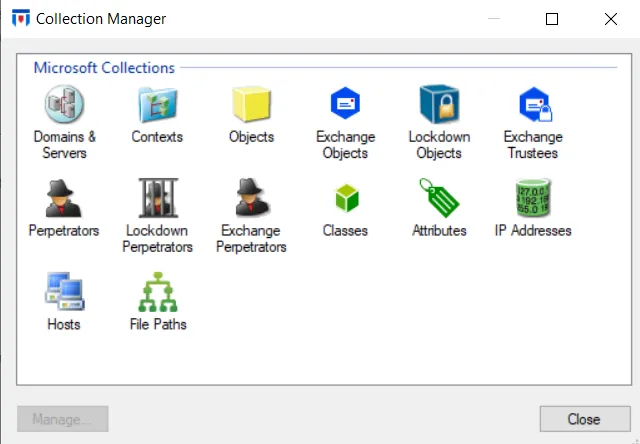 Collection Manager Window