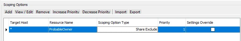 Common Scoping Options example Scenario 1