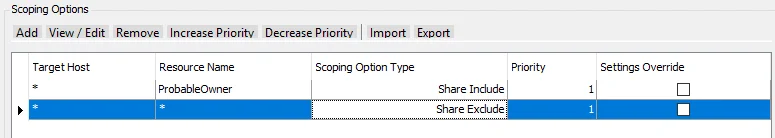 Common Scoping Options example Scenario 2