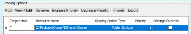 Common Scoping Options example Scenario 3