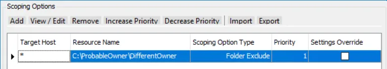 Common Scoping Options example Scenario 3