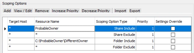 Common Scoping Options example Scenario 4