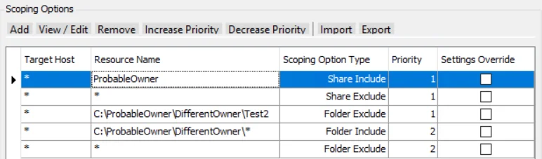 Common Scoping Options example Scenario 6