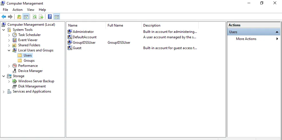 Computer Management console