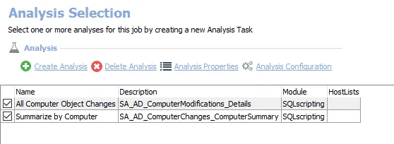 Analysis Tasks for the AD_ComputerModifications Job