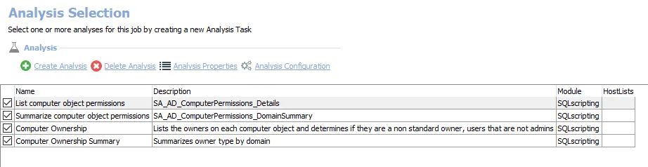 Analysis Tasks for the AD_ComputerPermissions Job