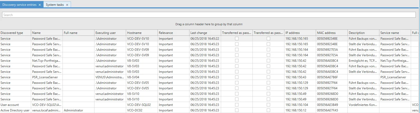 discovery service entries