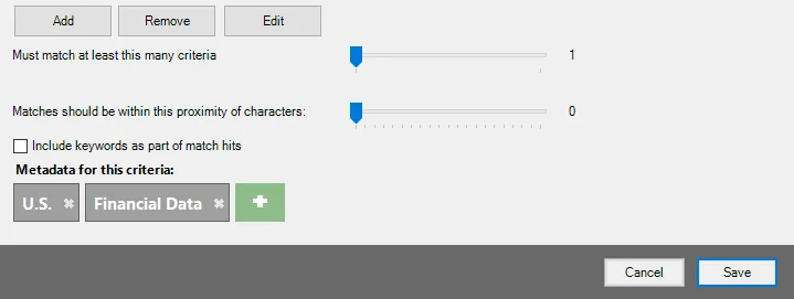 Options at the bottom of the configuration pane