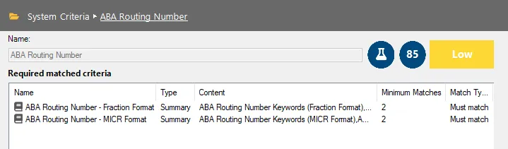 Options at the top of the configuration pane