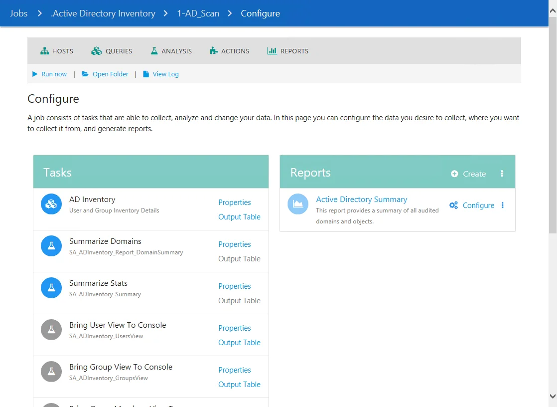 Configure page